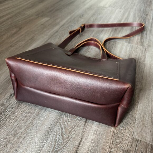 Portland Leather Goods (PLG) Medium Crossbody Zipper Tote in Cognac - Picture 11 of 14